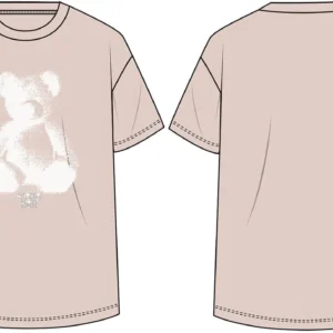 GUESS KIDS Трикотажна тениска за момичета с мечок - Снимка 1