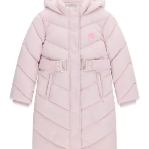 GUESS KIDS Дълго зимно пухено яке за момичета в лилав цвят - Снимка 1