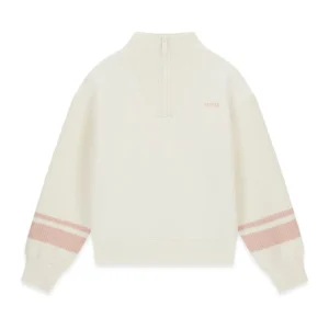 GUESS KIDS Детски кремав пуловер с розови акценти - Снимка 1