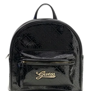 GUESS KIDS Стилна черна мини раница лачена - Снимка 1