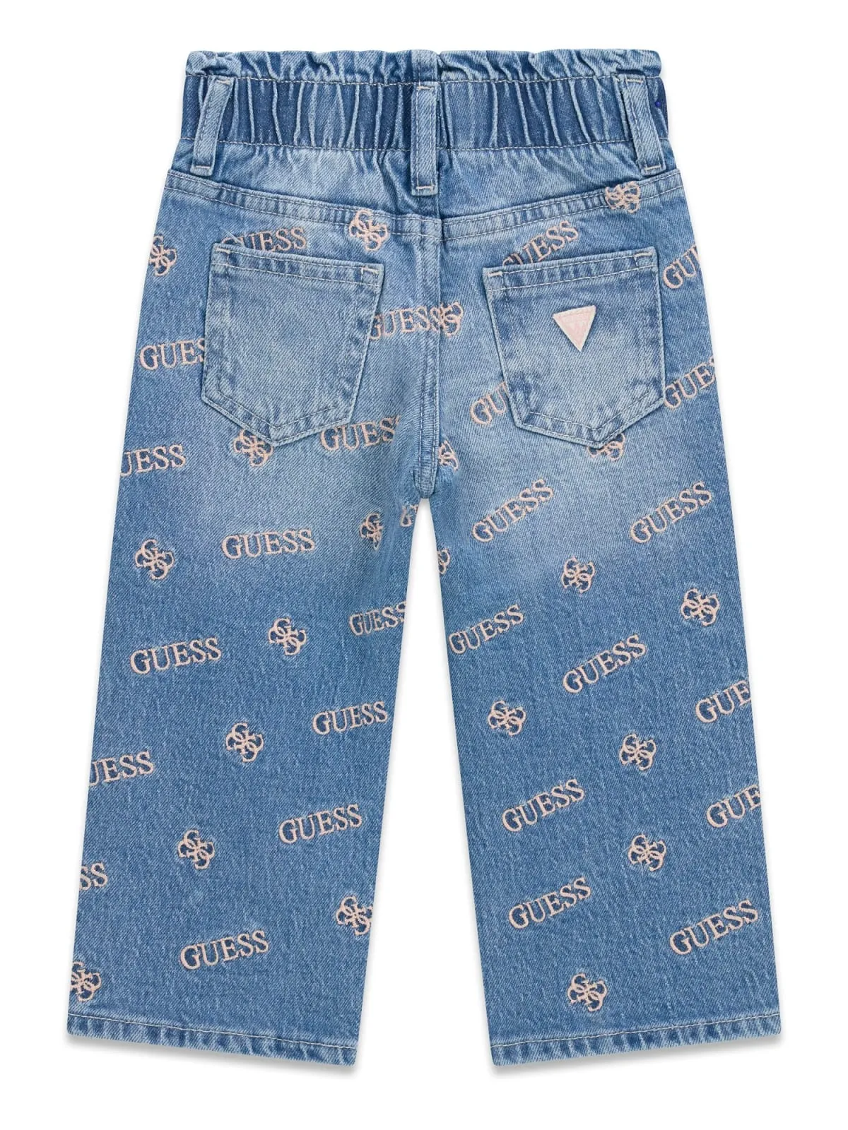 GUESS KIDS Палацо дънкови панталони с бродерия за момиче - Снимка 2
