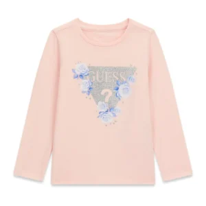 GUESS KIDS Трикотажна детска блуза с лого и цветни елементи - Снимка 1
