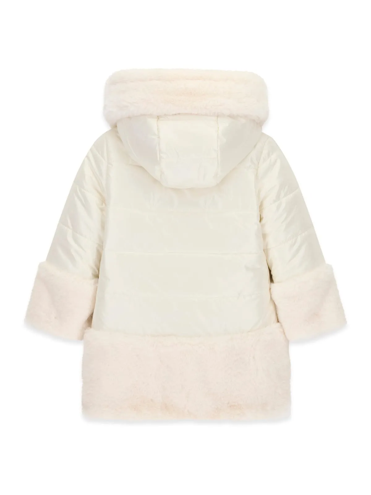 GUESS KIDS Реверсивно зимно яке за момичета в кремаво бяло - Снимка 2