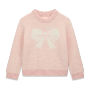 GUESS KIDS Пуловер в романтично розово с панделка - Снимка 1