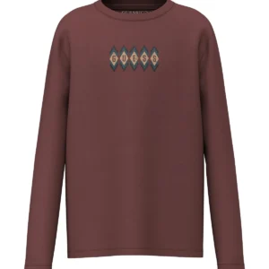 GUESS KIDS Тъмнокафява трикотажна блуза с дълъг ръкав - Снимка 1