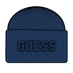 GUESS KIDS Модерна детска плетена синя шапка за студени дни - Снимка 1