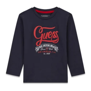 GUESS KIDS Детска тъмносиня спортна тениска с дълъг ръкав - Снимка 1