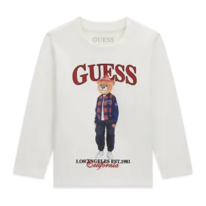 GUESS KIDS Тениска с дълъг ръкав и цветна щампа за малко момче - Снимка 1