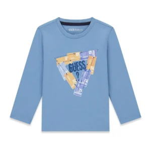 GUESS KIDS Трикотажна тениска за момчета с парижки принт - Снимка 1