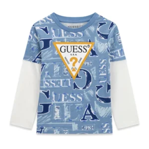 GUESS KIDS Тениска с дълъг ръкав с морски мотиви - Снимка 1