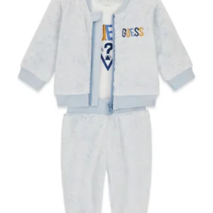 GUESS KIDS Бебешки спортен комплект в небесно синьо в три части - Снимка 1